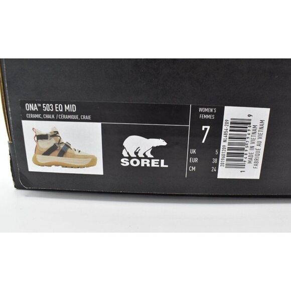 Sorel Womens Size 7 ONA 503 EQ Ceramic Chalk Mid Sneakers Boots Shoes - Picture 12 of 12